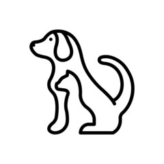 Black line icon for pet