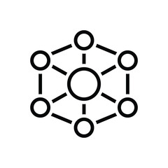 Black line icon for molecules