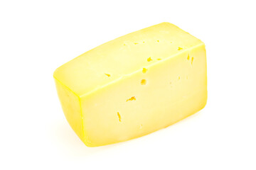 Hard yellow tasty cheese brick