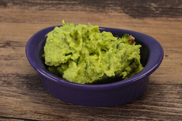 Avocado guacamole sauce with chili pepper
