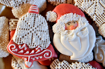 Obraz premium colorful Christmas gingerbread cookies