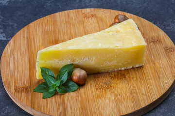 Parmesan cheese served basil and nuts