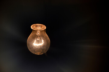 lightning electric bulb in the darkness 