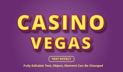 casino vegas text, 3d modern and trendy text effect template
