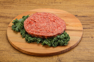 Raw beef burger cutlet for burger