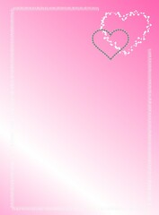 Illustration in pink for the offer design. An invitation to a party in honor of Valentine's Day.