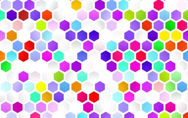 Light Multicolor, Rainbow vector pattern with colorful hexagons.