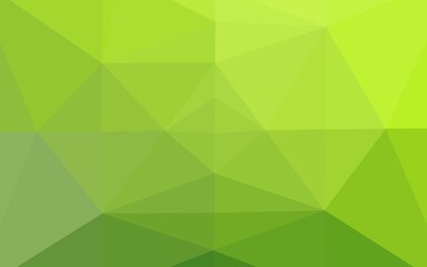 Light Green vector shining triangular pattern.