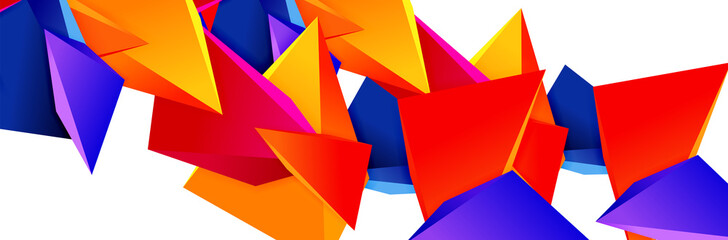 Triangle mosaic abstract background, 3d triangular low poly shapes. Geometric vector illustration for covers, banners, flyers and posters and other