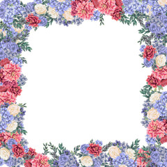 Floral frame for design save the date cards, invitations, posters and birthday decoration