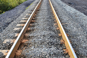 railroad tracks in the countryside