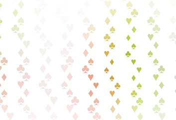 Light Green, Red vector background with cards signs.