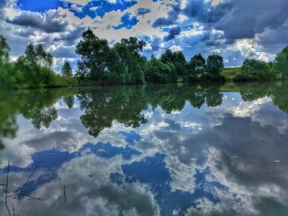 Obraz na płótnie Canvas lake and clouds