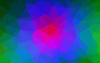 Fototapeta premium Dark Multicolor, Rainbow vector polygon abstract background. Glitter abstract illustration with an elegant design. Triangular pattern for your business design.