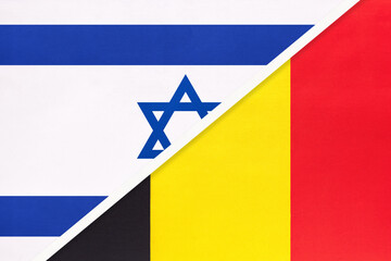Israel and Belgium, symbol of national flags from textile.