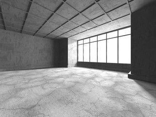 Obraz premium Abstract architecture background. Empty rough concrete interior