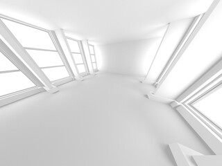 Illuminated corridor interior design. Empty Room Interior Background