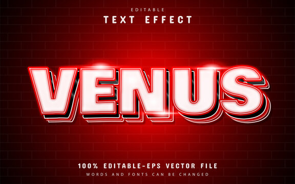 Venus Text Effect With Red Light