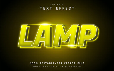 Editable lamp text effect