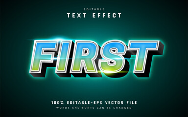 First text effect with gradient
