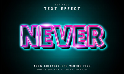 Never neon text effect