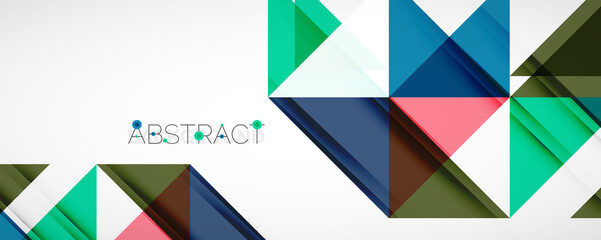 Geometric abstract background. Techno color triangle shapes. Vector illustration for covers, banners, flyers and posters and other designs