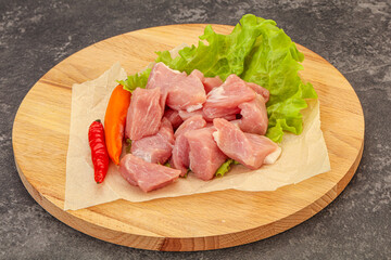Raw pork meat for cooking