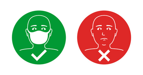 No entry without mask sticker as comparsion