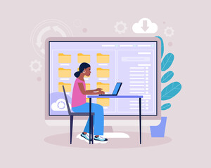 Cloud data storage concept