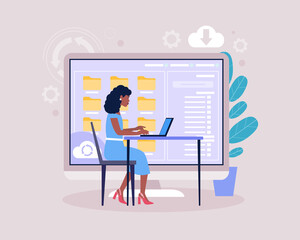 Cloud data storage concept