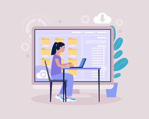 Cloud data storage concept