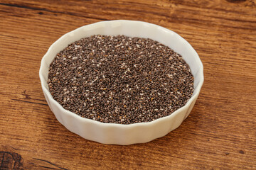 Seasoning chia seeds in the bowl