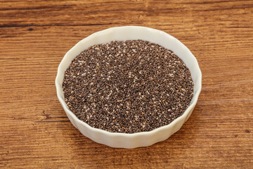 Seasoning chia seeds in the bowl
