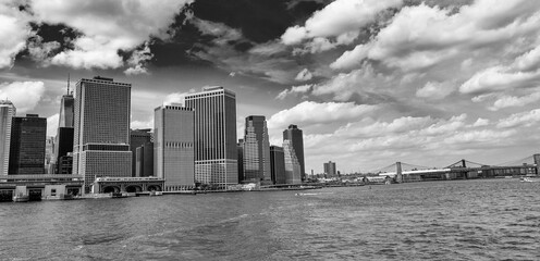 NEW YORK CITY - JUNE 10, 2013: Downtown Manhattan skyline on a beautiful sunny day