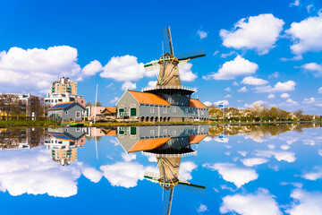 Traditional dutch windmill in Leidschendam