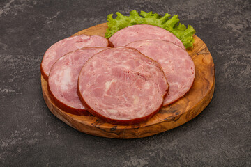 Slices of pork meat ham