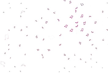 Light Pink vector pattern with music elements.