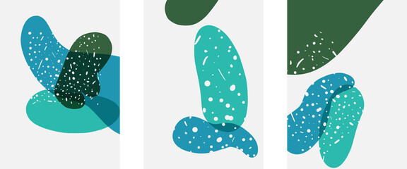 Hand drawn doodle shapes, wall art painting style, vector abstract background templates. A4 poster design or for covers, banners, flyers