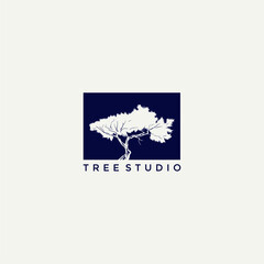 
A tree silhouette vector logo