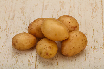 Raw baby young potato heap