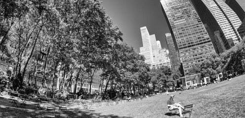 NEW YORK CITY - JUNE 2013: Beautiful view of Bryant Park in Manhattan