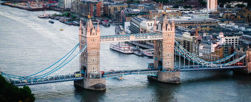 Tower Bridge Viewed From Above In London, England
