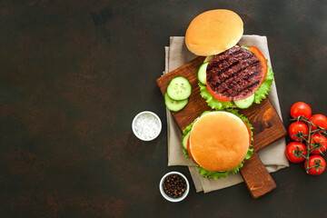 Tasty Burger or hamburger with beef
