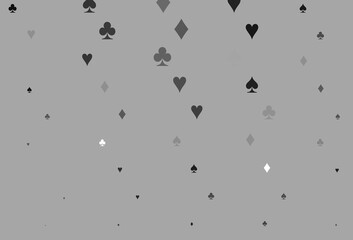 Light Silver, Gray vector background with cards signs.
