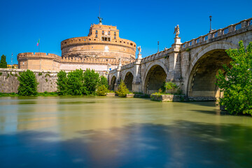 Fototapeta premium Saint Angel Castle over the Tiber river in Rome