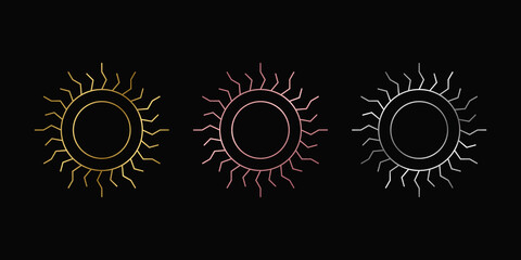 Fototapeta premium Sun symbol with gold, rose gold and silver premium logo design
