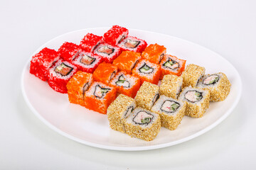Japanese roll set with fish