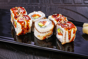 Japanese cuisine - Roll with eel