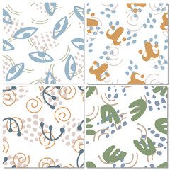 Vector abstract seamles pattern set with abstract elements