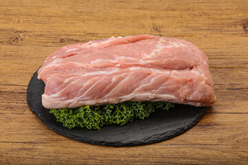 Raw pork loin for cooking